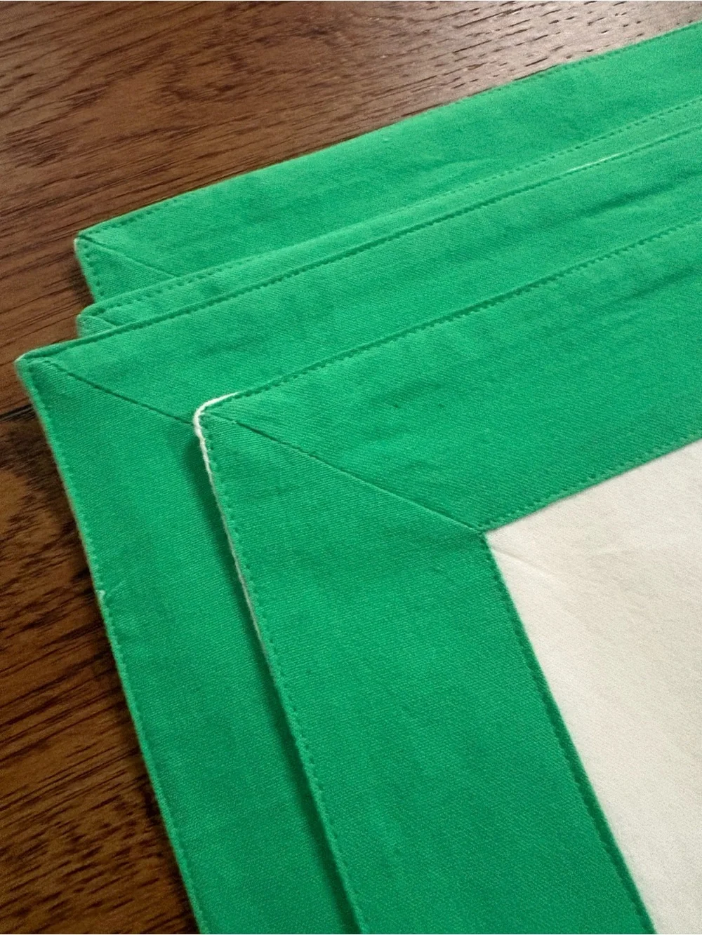 Home James Hamptons 16 Pc Cotton Table Linen Set Green Placemats Napkins
